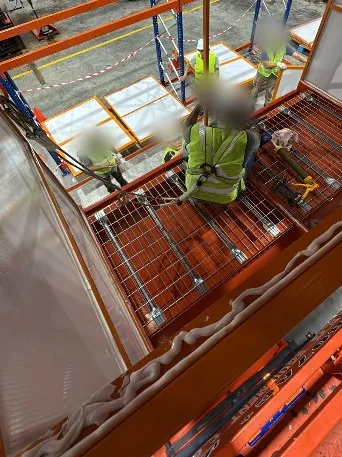 Fitting out the Prototype 1 cabin in racking, seen from above
