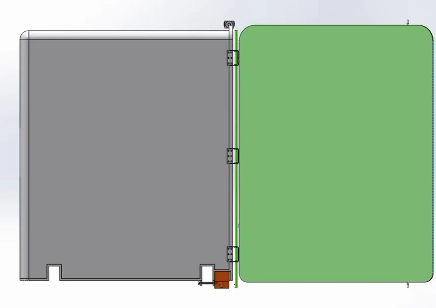 Side view of the Prototype 2 chamber design with the door open