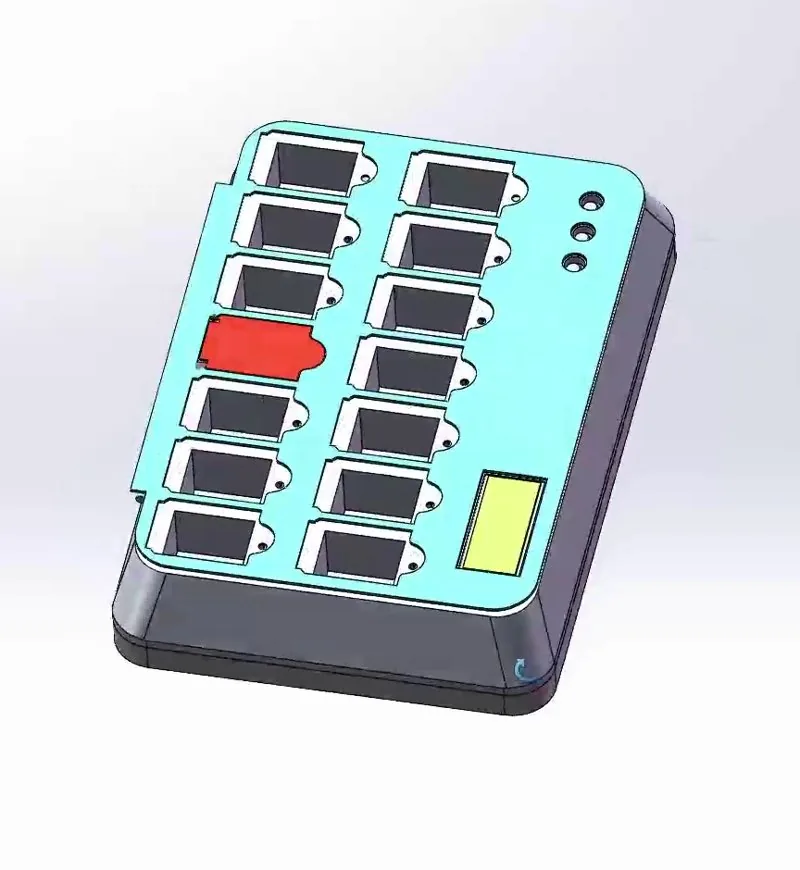 Each compartment has its own lid (red)