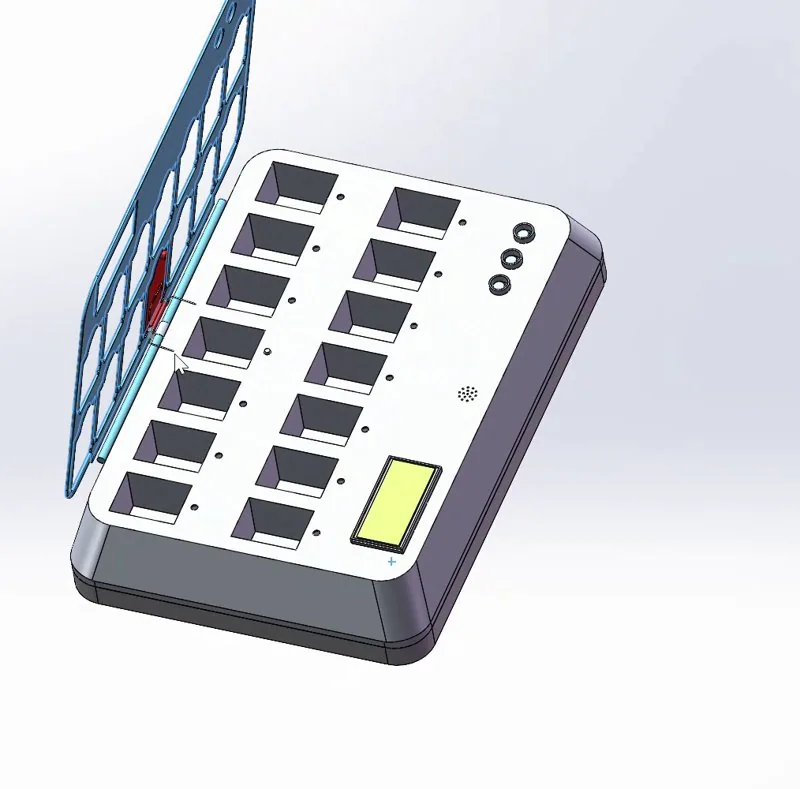 Main lid opens all compartments at once, to refill or empty them