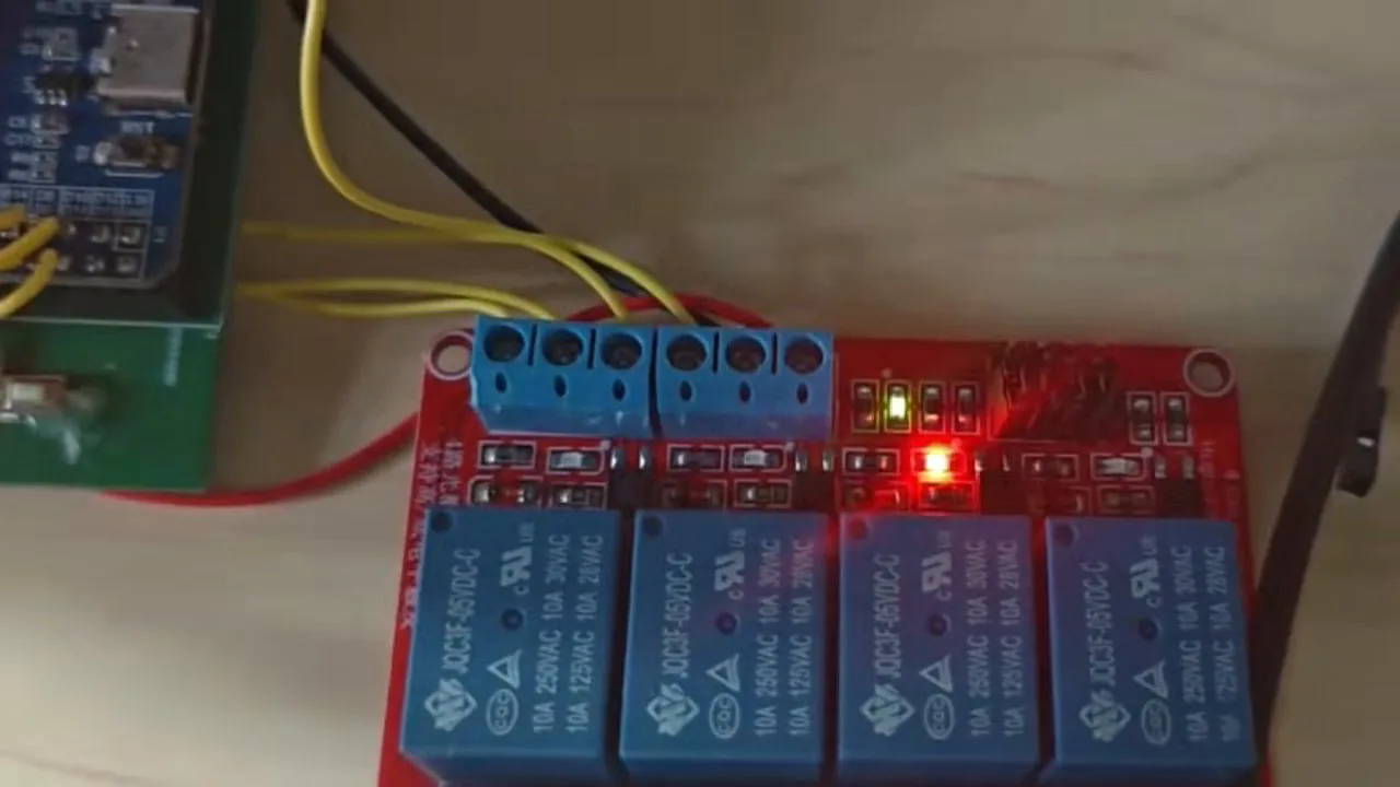 A relay switching as the open command comes through