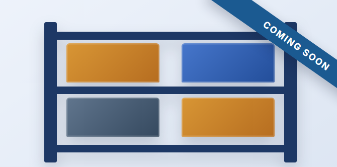 Pallet racking illustration marked Coming Soon