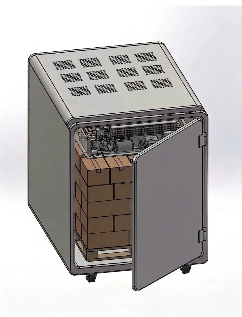 Design visualisation of Vorienta Thermo with its door open